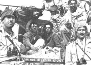 Arab Legion Major Abdullah el Tell and Captain Hikmat Mihyar with two Jewish prisoners, May 14th 1948.
