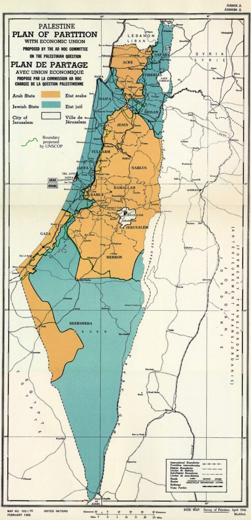 Map of UN Partition Plan 1947