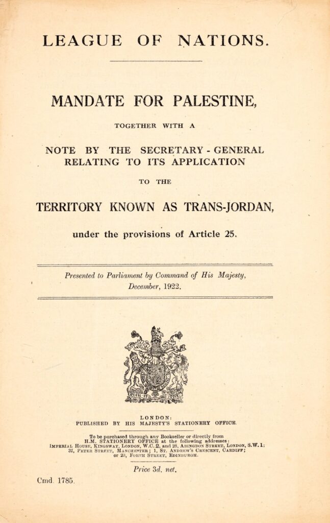 League of Nations Mandate for Palestine